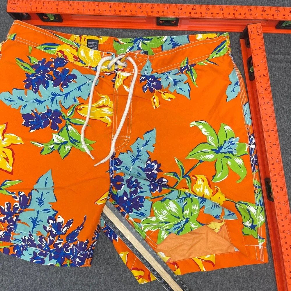 Polo Ralph Lauren‎ Floral Swim Trunks Orange Tropical Beach Shorts L